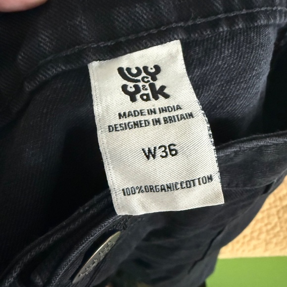 Lucy & Yak Delores Jean, Wide Leg, High Waist, Black Denim, US 14 - Picture 4 of 6